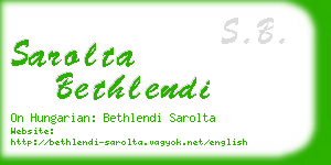 sarolta bethlendi business card